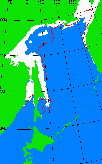 海氷分布図（オホーツク海全体）