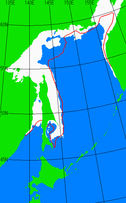 1月5日の海氷分布図