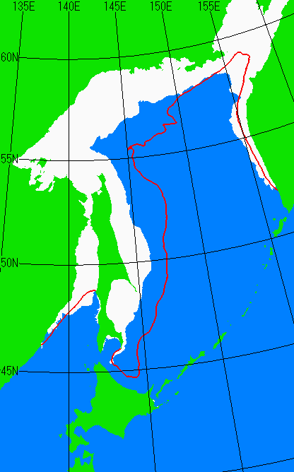 1月20日の海氷分布図