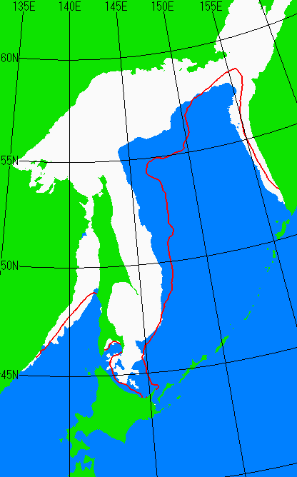 海氷分布図（オホーツク海全体）