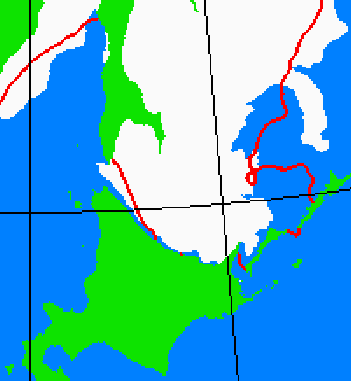 海氷分布図（北海道周辺）