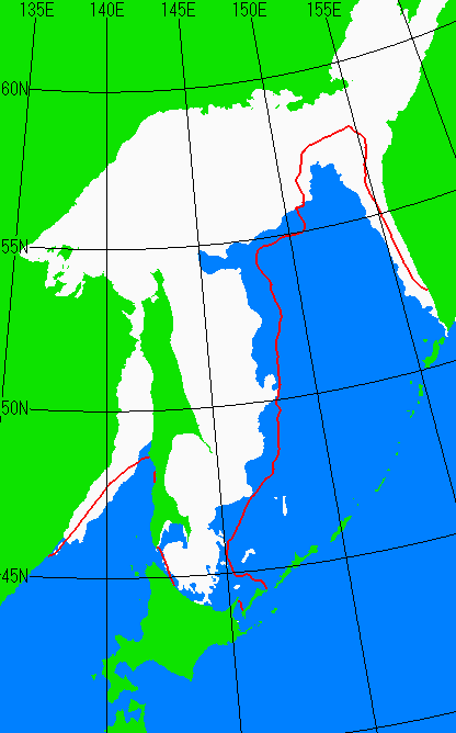 2月10日の海氷分布図