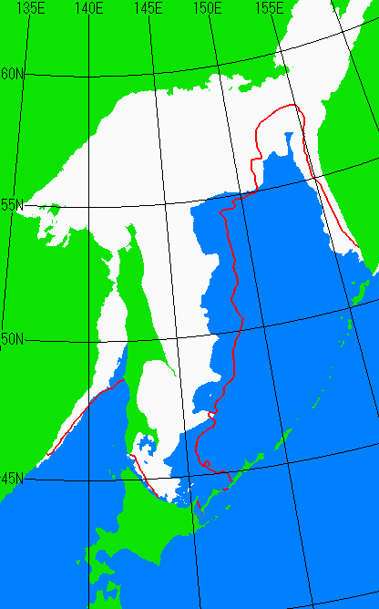 2月15日の海氷分布図