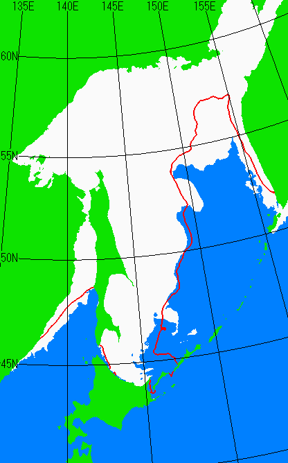 2月25日の海氷分布図