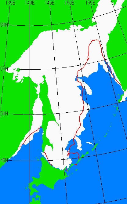 2月29日の海氷分布図