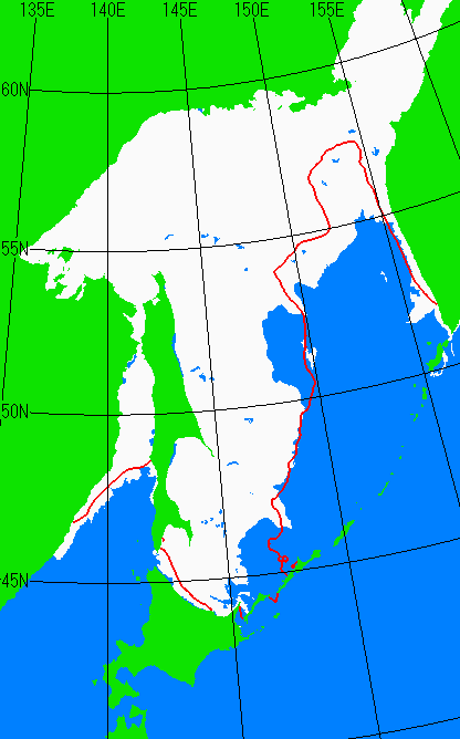 3月5日の海氷分布図