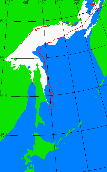 海氷分布図（オホーツク海全体）