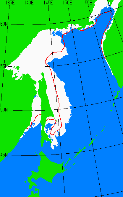 12月31日の海氷分布図