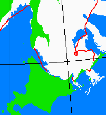 海氷分布図（北海道周辺）