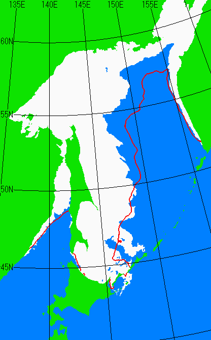 2月25日の海氷分布図