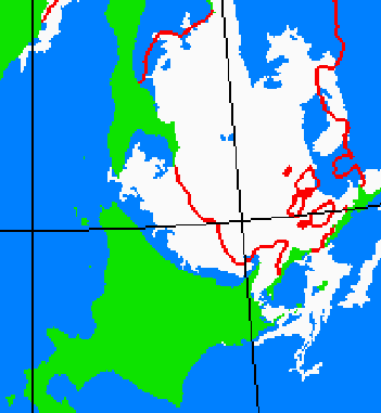 海氷分布図（北海道周辺）