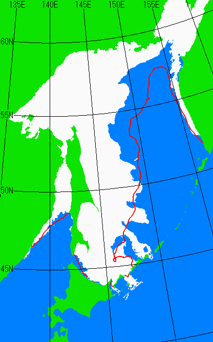 2月28日の海氷分布図