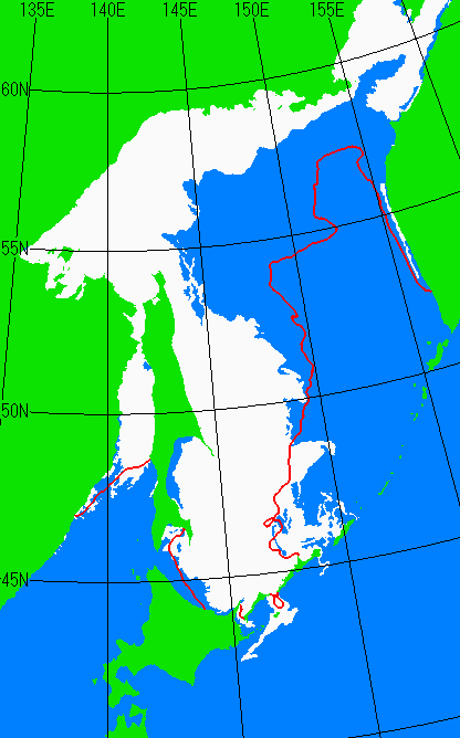 3月10日の海氷分布図