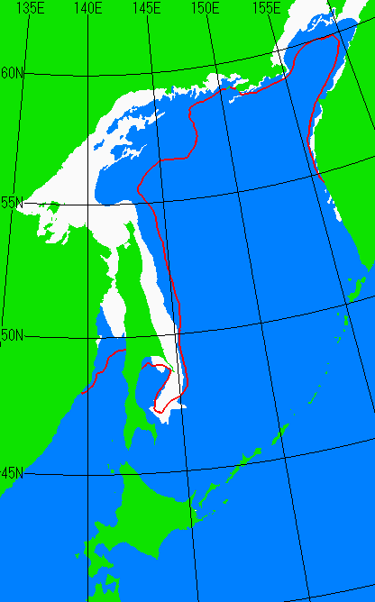 海氷分布図（オホーツク海全体）