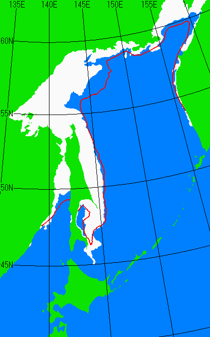 1月5日の海氷分布図