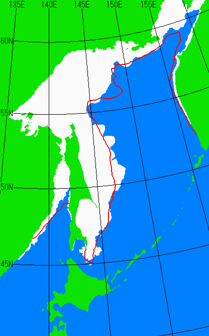 1月15日の海氷分布図