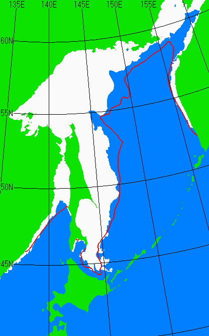 1月25日の海氷分布図