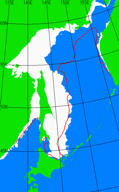 海氷分布図（オホーツク海全体）