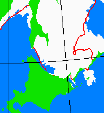 海氷分布図（北海道周辺）