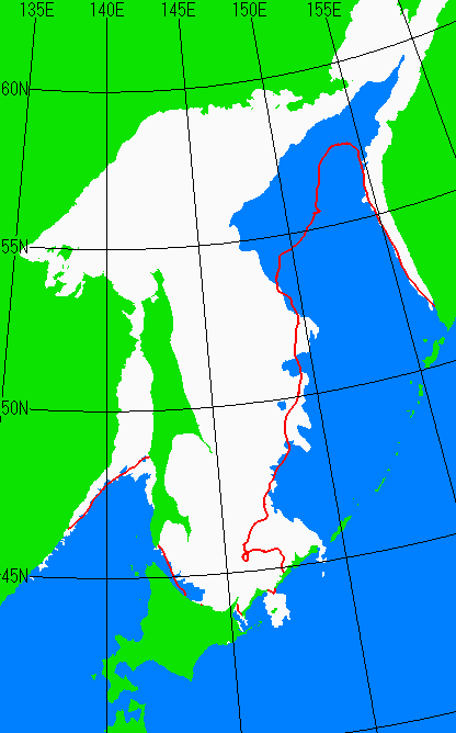 2月28日の海氷分布図