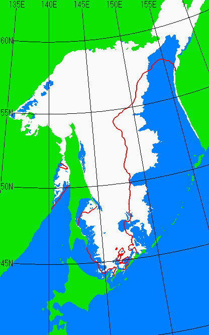 海氷分布図（オホーツク海全体）