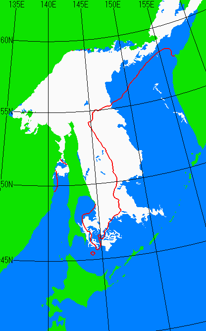 4月15日の海氷分布図