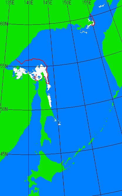 海氷分布図（オホーツク海全体）