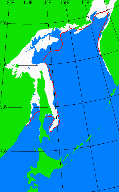 海氷分布図（オホーツク海全体）