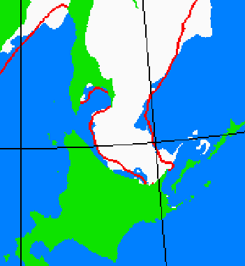 海氷分布図（北海道周辺）