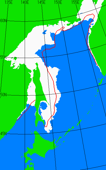 1月10日の海氷分布図