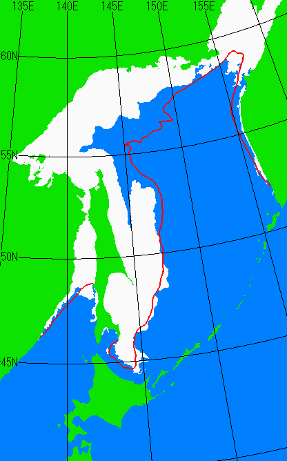 1月20日の海氷分布図