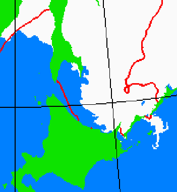 海氷分布図（北海道周辺）