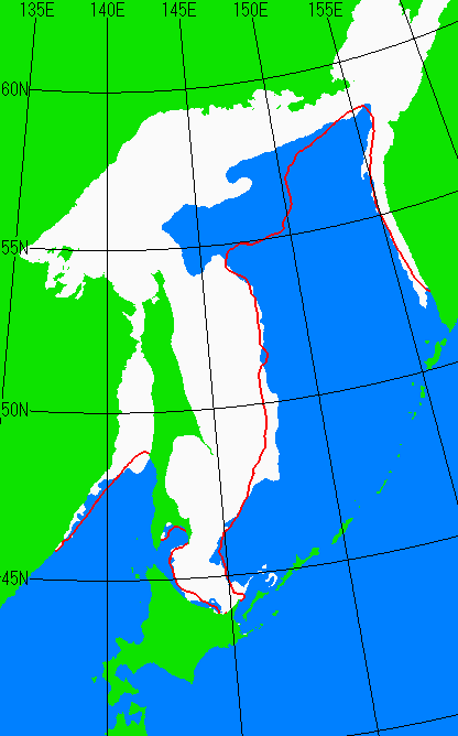 1月31日の海氷分布図