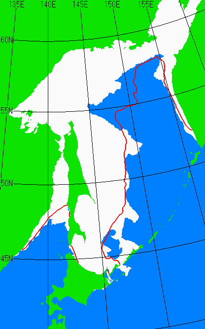 2月10日の海氷分布図