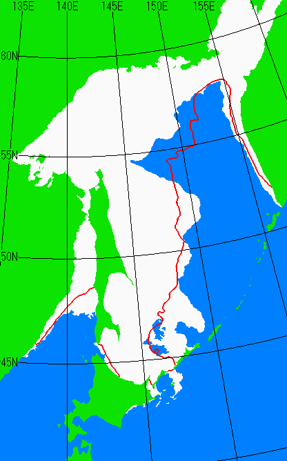 2月15日の海氷分布図