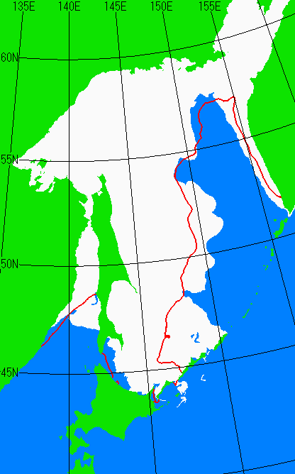 2月25日の海氷分布図