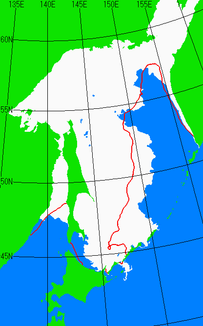 海氷分布図（オホーツク海全体）