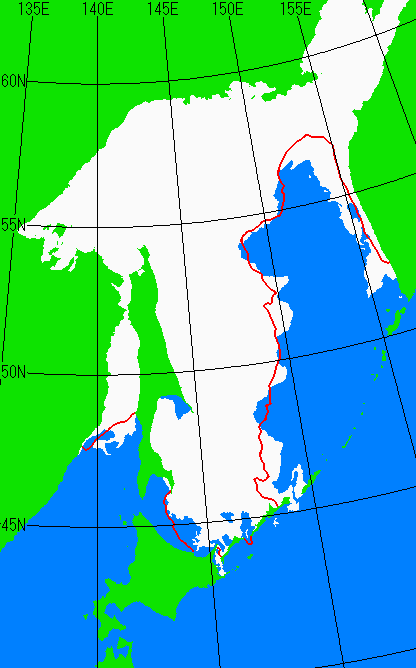 3月15日の海氷分布図