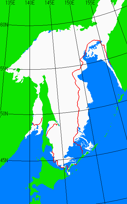 3月25日の海氷分布図