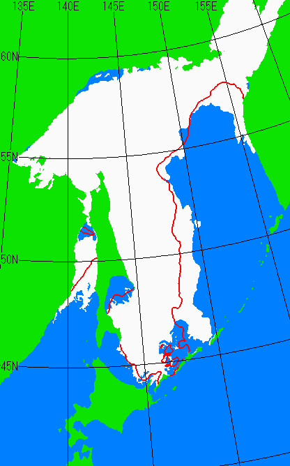 3月31日の海氷分布図