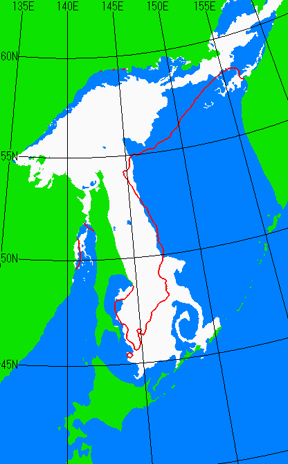 4月15日の海氷分布図