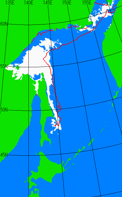 海氷分布図（オホーツク海全体）