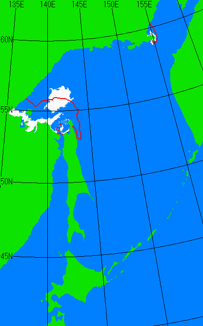 海氷分布図（オホーツク海全体）