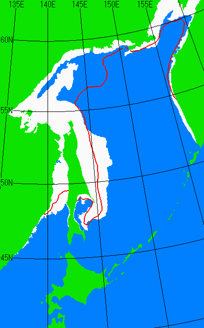 海氷分布図（オホーツク海全体）