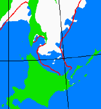 海氷分布図（北海道周辺）