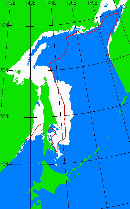 1月5日の海氷分布図