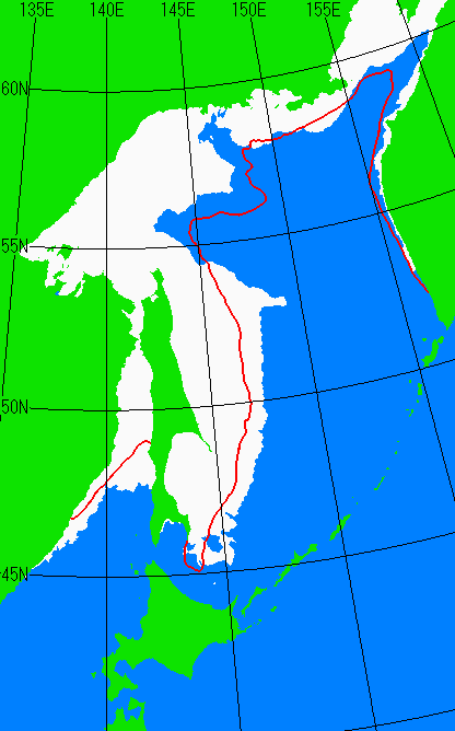 1月15日の海氷分布図