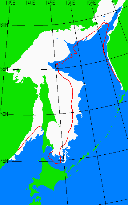 1月20日の海氷分布図