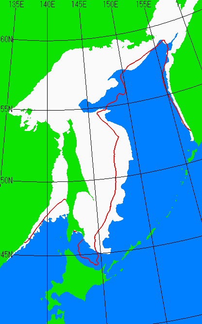 1月25日の海氷分布図