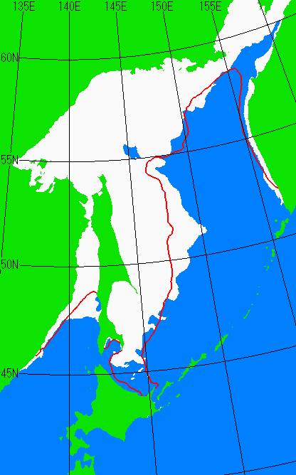 1月31日の海氷分布図